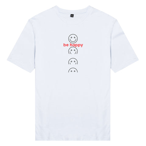 Áo thun unisex cotton 100% in hình Be Happy.
