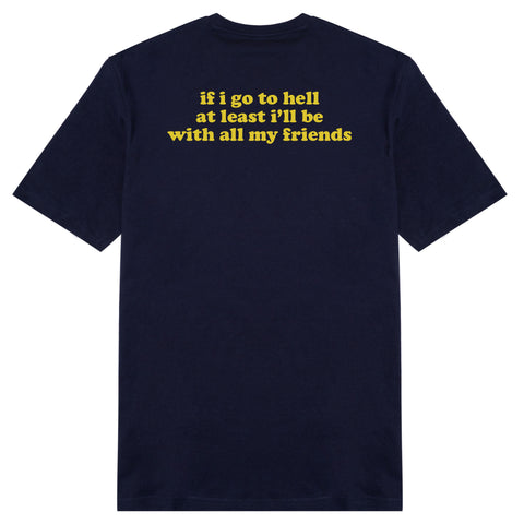 Áo thun unisex cotton 100 % in chữ sau lưng if i go to hell (nhiều màu)