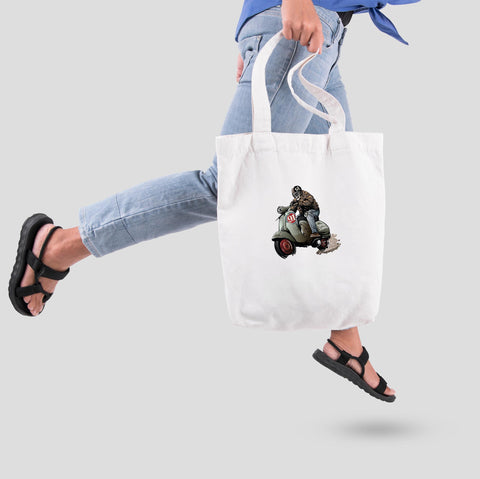 Túi tote vải in hình Biker
