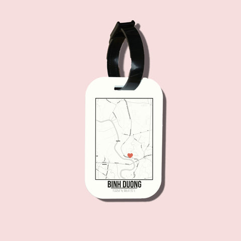 Travel tag cho túi xách/balo du lịch in hình Love City Vietnam - Binh Duong