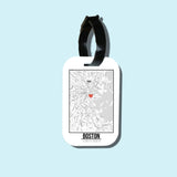 Travel tag cho túi xách/balo du lịch in hình Love City Map - Boston
