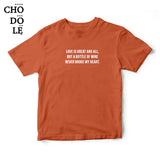 Áo thun in chữ quote tee Wine never broke my heart (Màu Cam đất)
