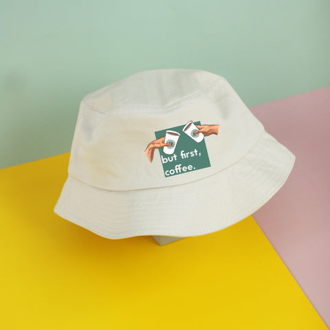 Nón bucket in hình but first coffee (nhiều màu)