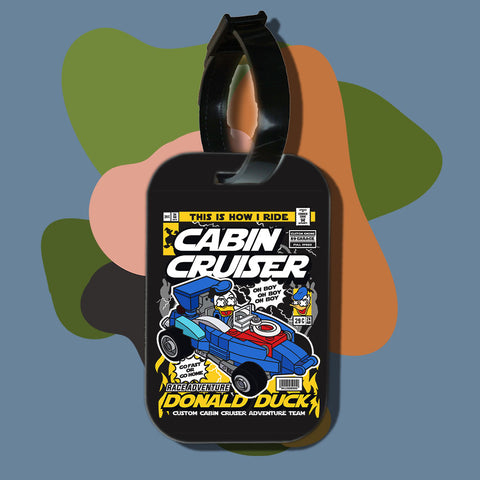 Travel tag cho túi xách/balo du lịch in hình pop culture cartoon series - donald's cabin cruiser