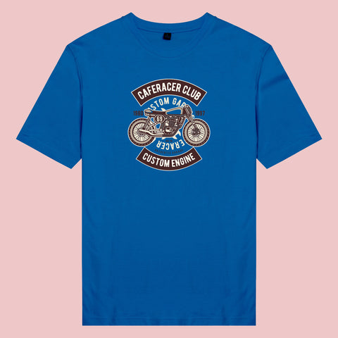 Áo thun unisex cotton 100% in hình Cafe Racer Club (nhiều màu)