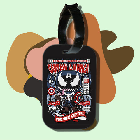 Travel tag cho túi xách/balo du lịch in hình pop culture cartoon series - venomized captain america