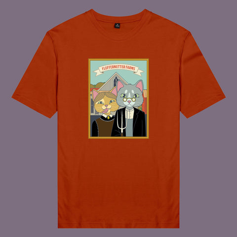Áo thun unisex cotton in hình phim Cat Lover series - Fluffer Nutter Farms (nhiều màu)