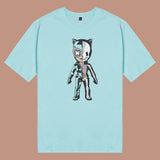 Áo thun unisex cotton in hình Half Skeleton series - Catwoman (nhiều màu)