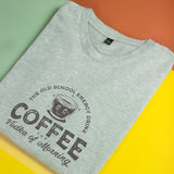 Áo thun unisex cotton in hình Coffee, the vodka of the morning (nhiều màu)