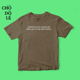 Áo thun in chữ quote tee trong phim Crash Landing on you (màu olive)