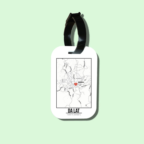 Travel tag cho túi xách/balo du lịch in hình Love City Map - Dalat