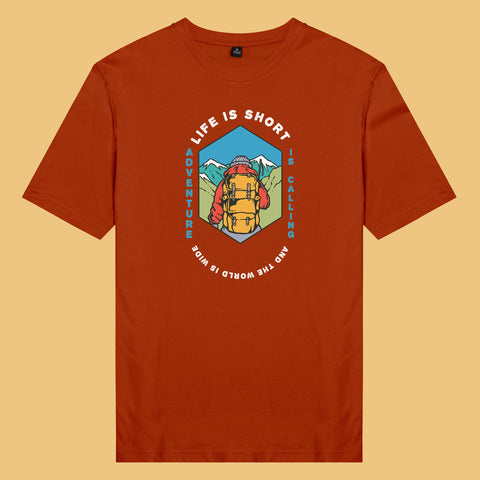 Áo thun unisex in hình Life is short and the world is wide (nhiều màu)