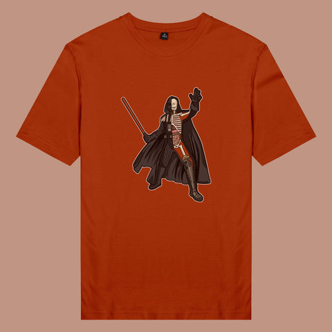 Áo thun unisex cotton in hình Half Skeleton series - Darth Vader (nhiều màu)