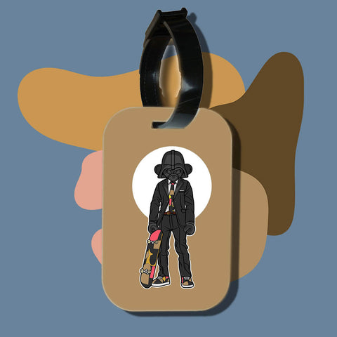 Travel tag cho túi xách/balo du lịch in hình funky cartoon series - darth vader skateboard