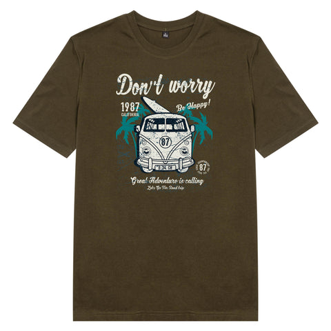 Áo thun unisex cotton 100% in hình Don't worry, be happy