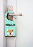 Door Hanger -Shiba Inu Working