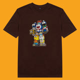 Áo thun unisex cotton in hình funky cartoon series - doraemon (nhiều màu)