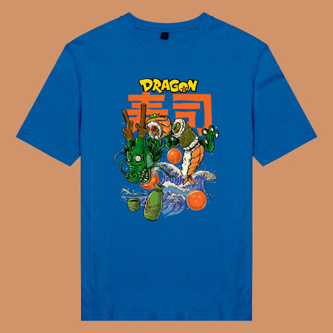 Áo thun unisex cotton in hình Dragon Sushi