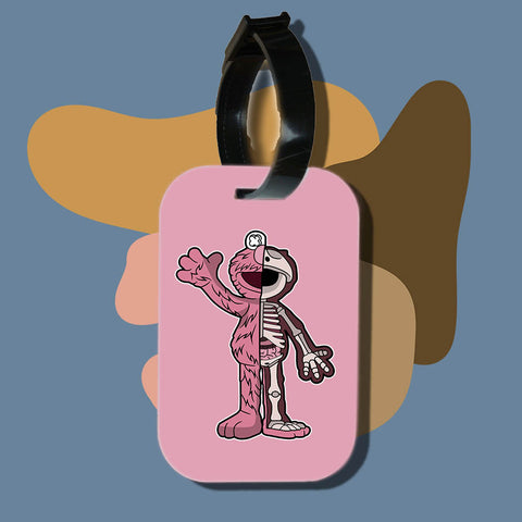 Travel tag cho túi xách/balo du lịch in hình Half Skeleton - Elmo Half