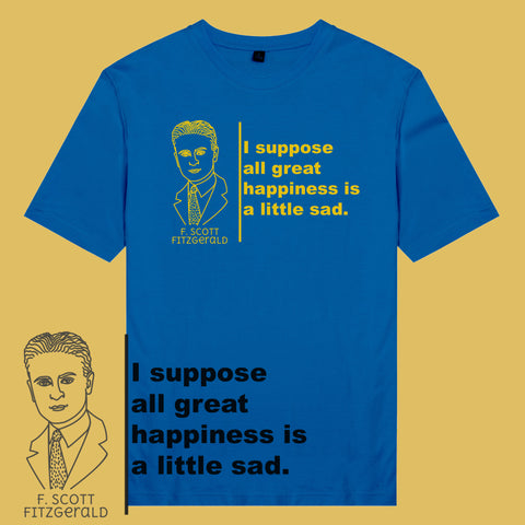 Áo thun unisex cotton in hình Great Author Fitzgerald