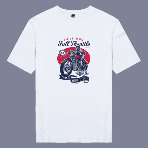 Áo thun unisex cotton 100% in hình Biker - Full Throttle (nhiều màu)