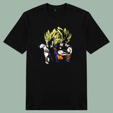 Áo thun unisex cotton in hình Dragonball - Songoku và Vegeta (nhiều màu)