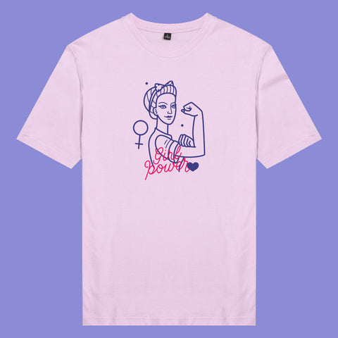 Áo thun unisex cotton 100% in hình Girl Power (nhiều màu)