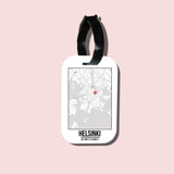 Travel tag cho túi xách/balo du lịch in hình Love City Map - Helsinki