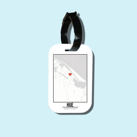 Travel tag cho túi xách/balo du lịch in hình Love City Map - Hue