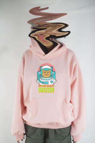 Áo khoác hoodie unisex cotton hình I love you to the moon (nhiều màu)