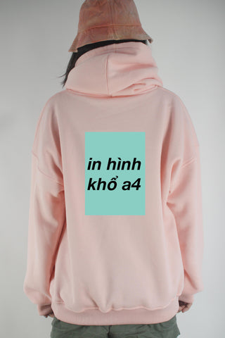 Áo khoác hoodie unisex customize chữ khổ A4 (nhiều màu)