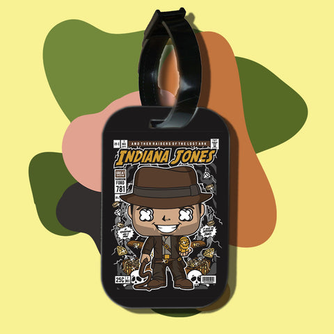 Travel tag cho túi xách/balo du lịch in hình pop culture cartoon series - indiana jones