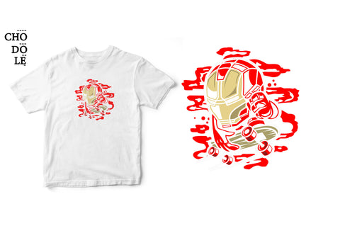 Áo thun unisex cotton 100% in hình Super Heroes Series - Iron Skate (nhiều màu)