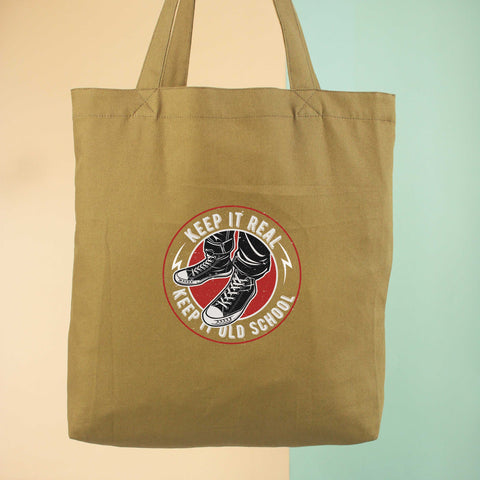 Túi tote vải in hình Keep it old school (nhiều màu)