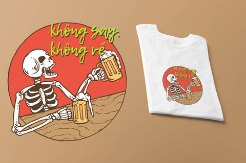 Áo thun unisex in hình Không say, không về