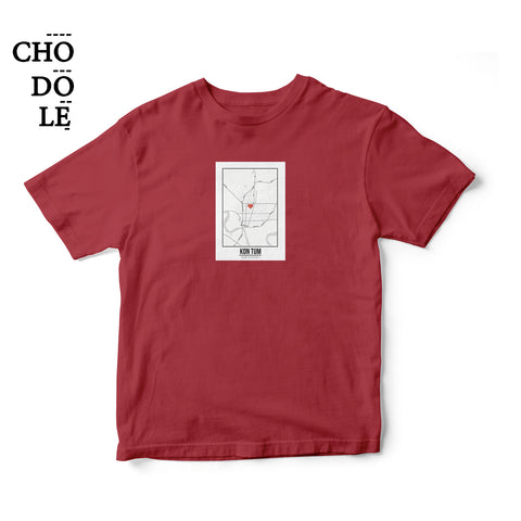 Áo thun unisex cotton 100% in hình Love City Vietnam - Kon Tum (nhiều màu)
