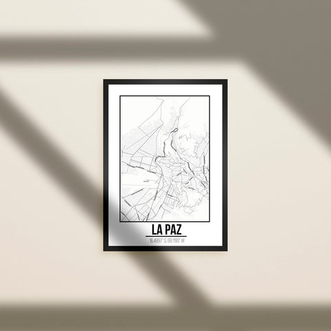 Tranh poster khổ A3 giấy mỹ thuật in hình Love City - La Paz