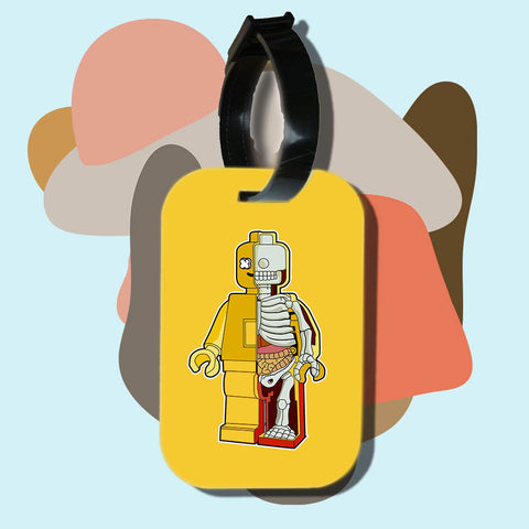Travel tag cho túi xách/balo du lịch in hình Half Skeleton series - Lego