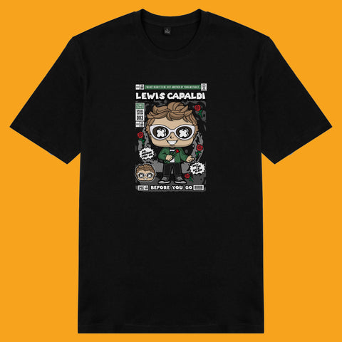 Áo thun unisex cotton in hình pop culture cartoon series - Lewis Capaldi (nhiều màu)