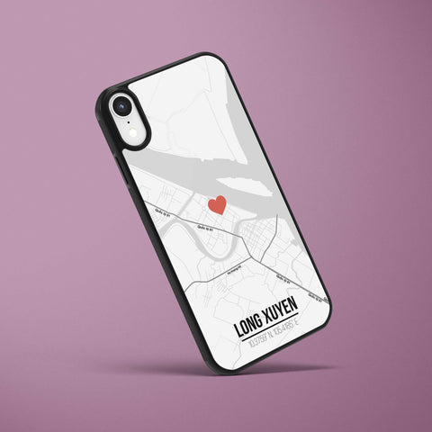 Ốp lưng  iphone in hình Love City Vietnam Map - Long Xuyen (đủ model iphone)