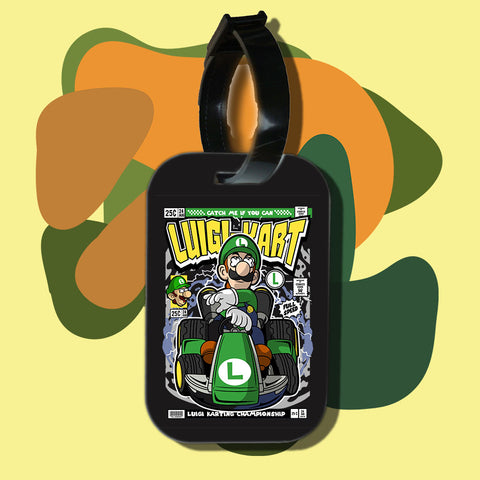 Travel tag cho túi xách/balo du lịch in hình pop culture cartoon series - luigi kart