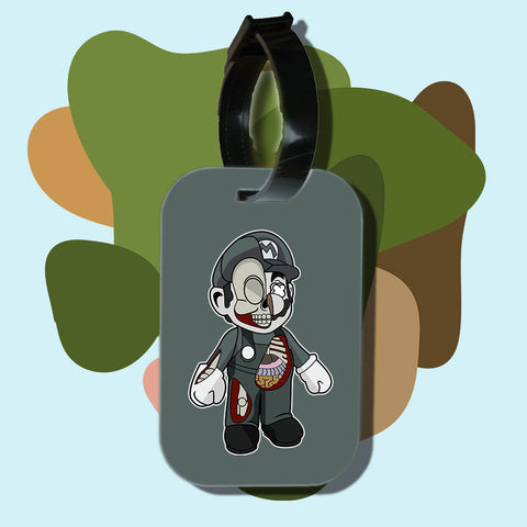 Travel tag cho túi xách/balo du lịch in hình Half Skeleton - Mario