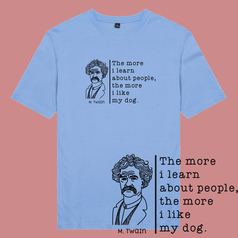 Áo thun unisex cotton in hình Great Author Mark Twain