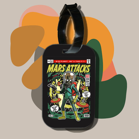 Travel tag cho túi xách/balo du lịch in hình pop culture cartoon series - mars attacks