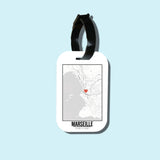 Travel tag cho túi xách/balo du lịch in hình Love City Map - Marseille