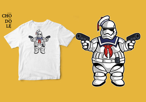 Áo thun unisex cotton 100% in hình Super Heroes Series - Marshomallow Trooper (nhiều màu)