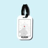 Travel tag cho túi xách/balo du lịch in hình Love City Map - Melbourne