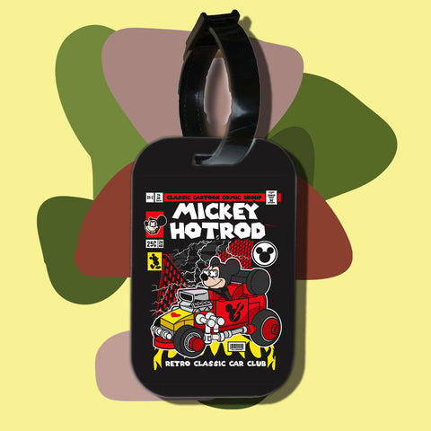 Travel tag cho túi xách/balo du lịch in hình pop culture cartoon series - mickey hotrod
