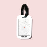 Travel tag cho túi xách/balo du lịch in hình Love City Map - Munchen