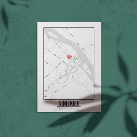 Tranh poster khổ A3 giấy mỹ thuật in hình Love City Vietnam - Ninh Kiều